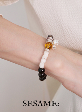 飒米天然棉裂纹白水晶串珠925纯银铃兰吊坠手链轻奢小众清冷感