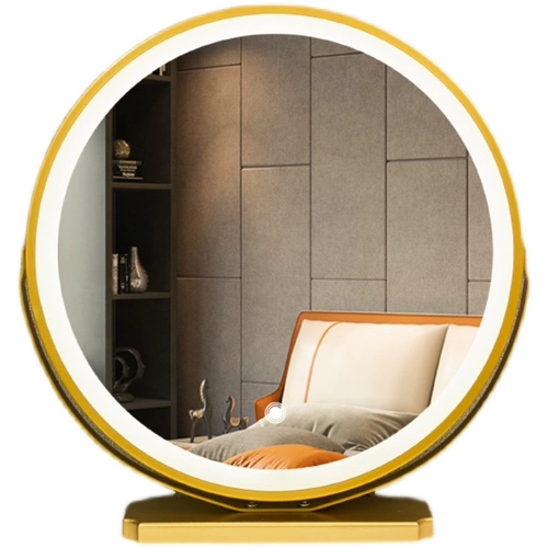 Интеллектуальная световая роскошная рабочая стола светодиодные светодиодные макияж зеркал спальня Простая начинка Студенты могут вращаться и зеркало макияжа