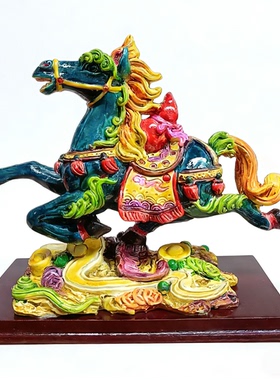 交趾陶瑞马呈祥财运亨通摆件