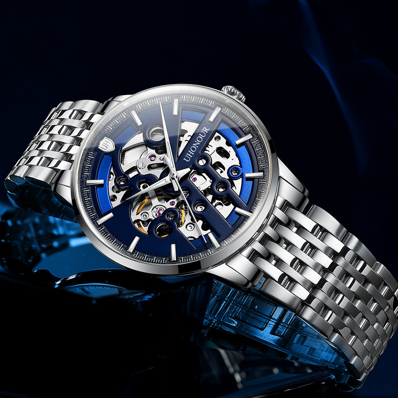 瑞士宇赫男士防水机械表男全薄机芯 宝梭易思捷国产腕表