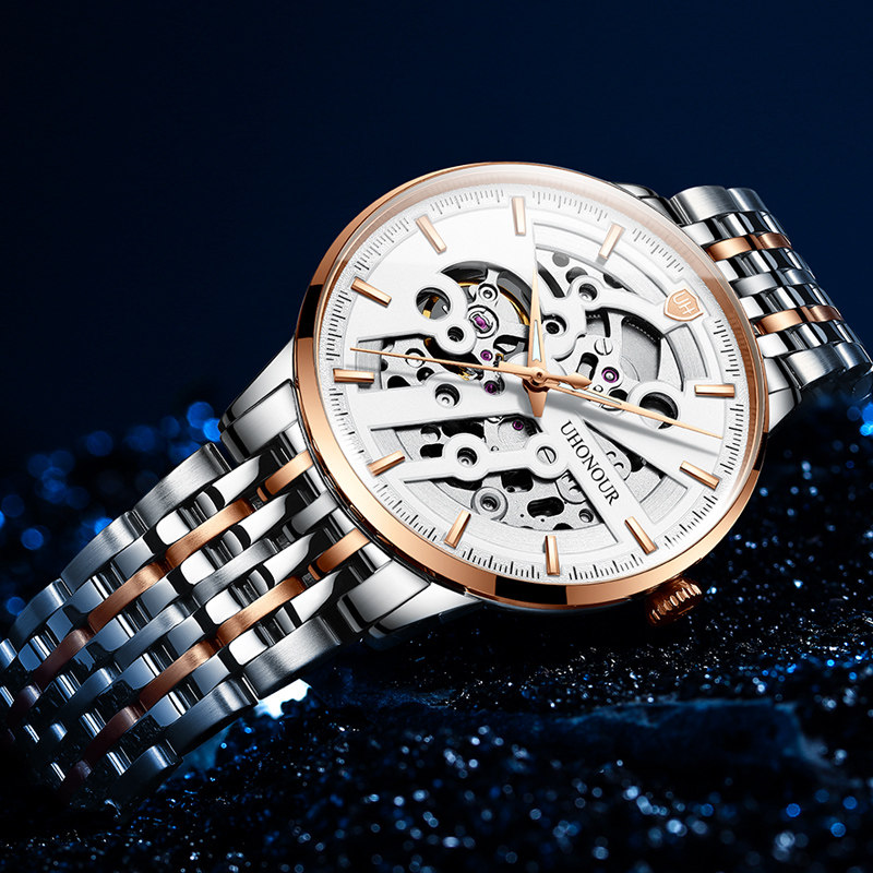 瑞士宇赫男士防水机械表男全薄机芯 宝梭易思捷国产腕表