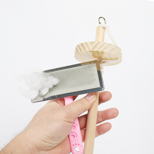 纺线锤DIY毛线合股宠物狗毛猫毛发围脖编织纪念实木捻线器 - 图2