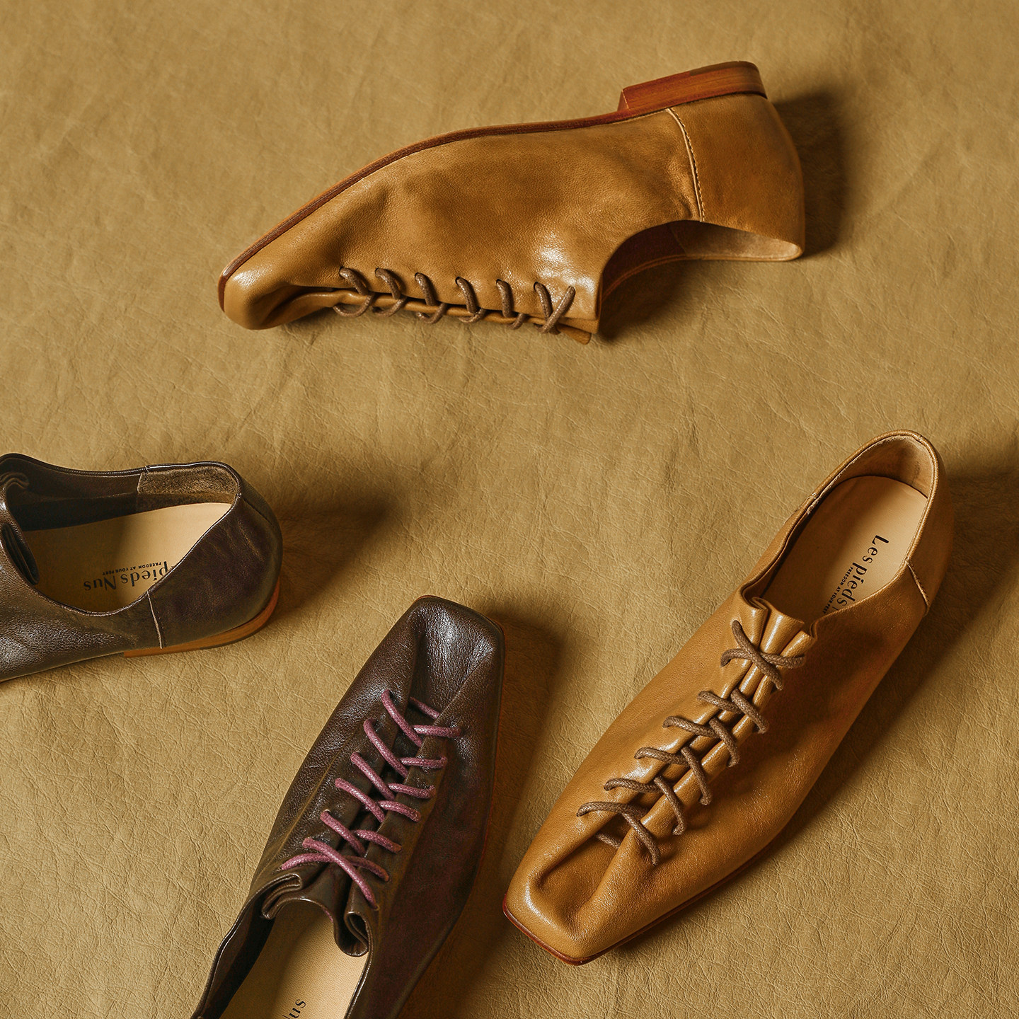 Les Pieds Nus 原创设计 超软水洗羊皮 复古手工德比单鞋女真皮底,淘宝优惠券,粉丝福利购,淘宝优惠卷