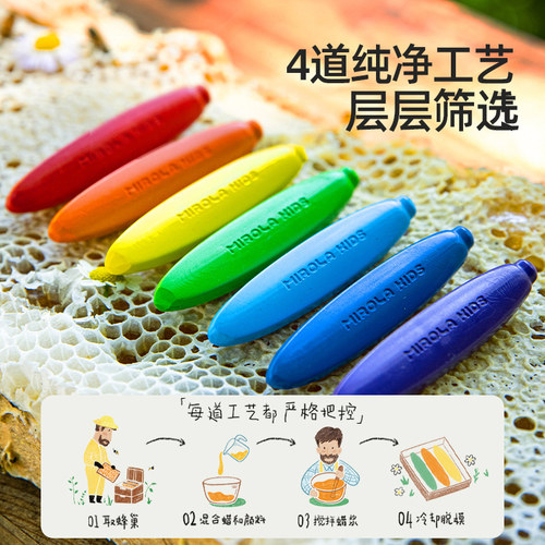 美乐童年儿童蜡笔无毒不脏手蜡笔幼儿园专用可水洗婴幼儿学画画儿童涂色香蕉蜡笔不粘手宝宝画画笔24色油画棒 - 图3