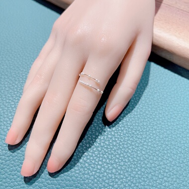 天然海水珍珠戒指女款14k包金