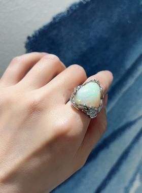 悦昕朝原创设计欧泊戒指