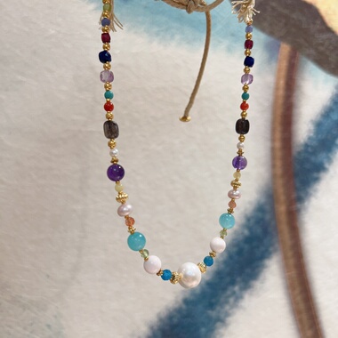 天然多宝水晶毛衣链原创设计