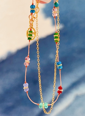 法式复古多宝石榴坦桑石手链