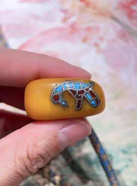 老蜜蜡绳编毛衣链民族风