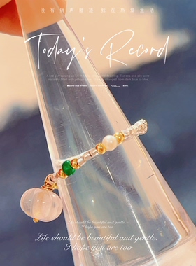 小众多宝天然石泰银戒指14.5码