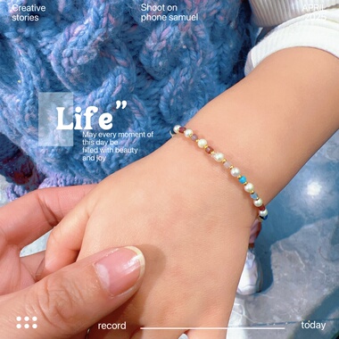 天然淡水珍珠手链女童原创设计