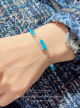 天然绿松石手链原创设计小众ins