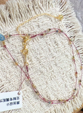 原创设计天然托帕石锁骨链女款