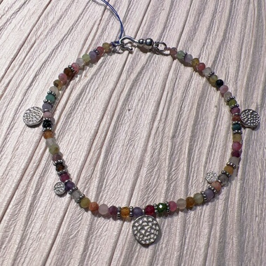 天然碧玺彩色串珠手链女款