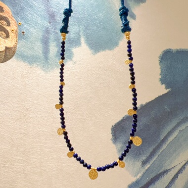 天然青金石项链原创设计小众轻奢