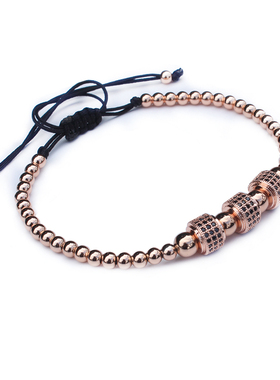 欧美风情侣钛钢微镶锆石腕表手链