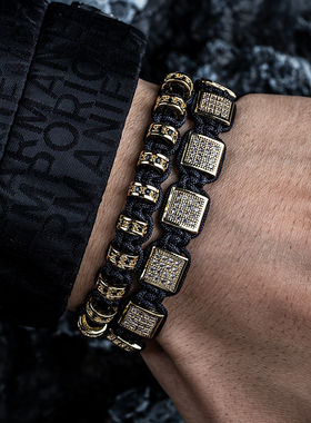 DIY隔片锆石钻简约可调节女手链男手链首饰手镯礼物袖口情侣小众