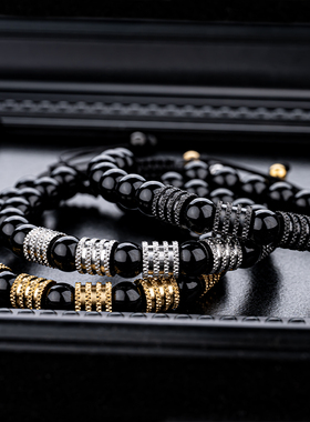 欧美时尚原创不锈钢珠皇冠男女情侣节日礼物INS同款手镯男女手链