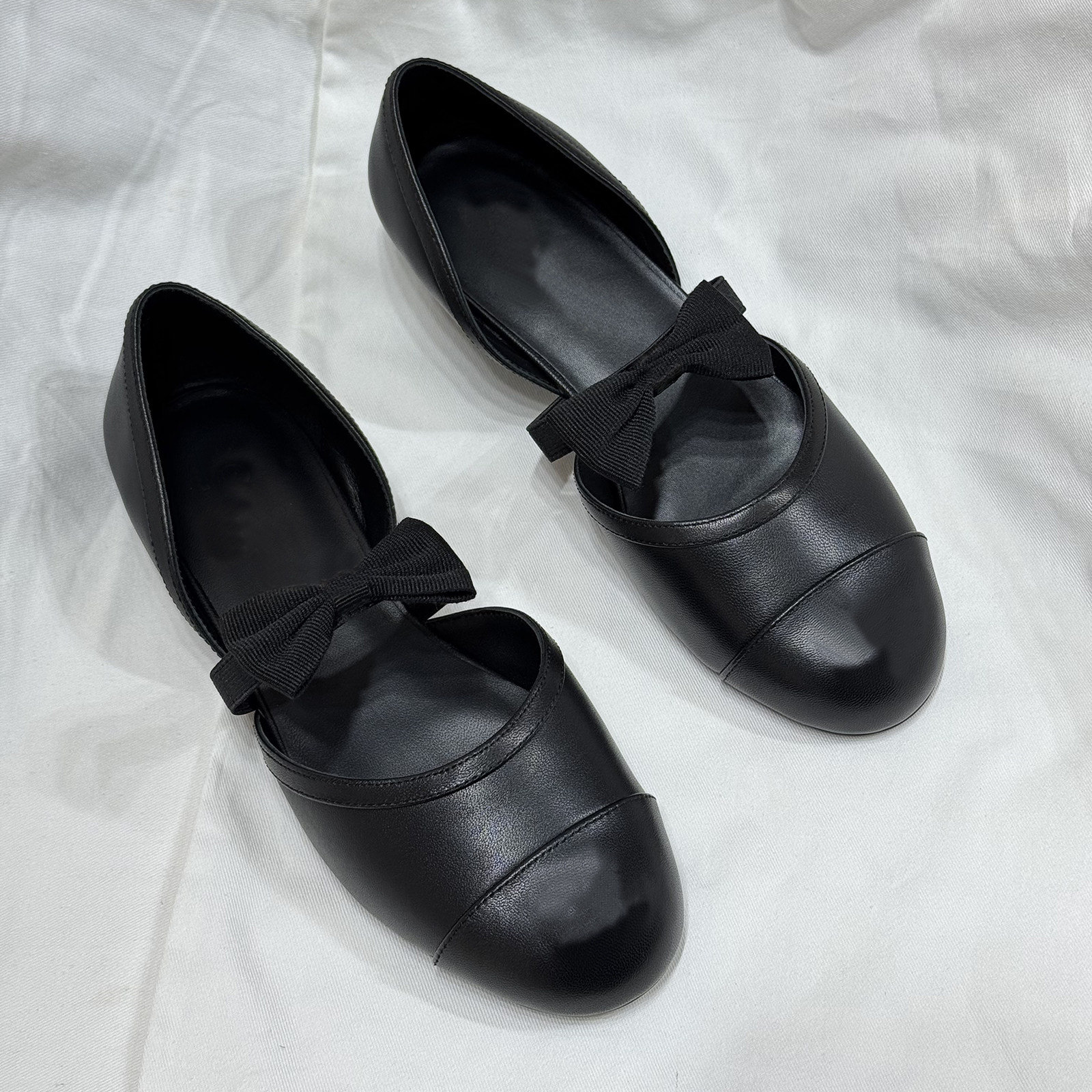 2026春夏新款蝴蝶结中空玛丽珍鞋女真皮复古芭蕾舞平底鞋浅口单鞋,淘宝优惠券,粉丝福利购,淘宝优惠卷