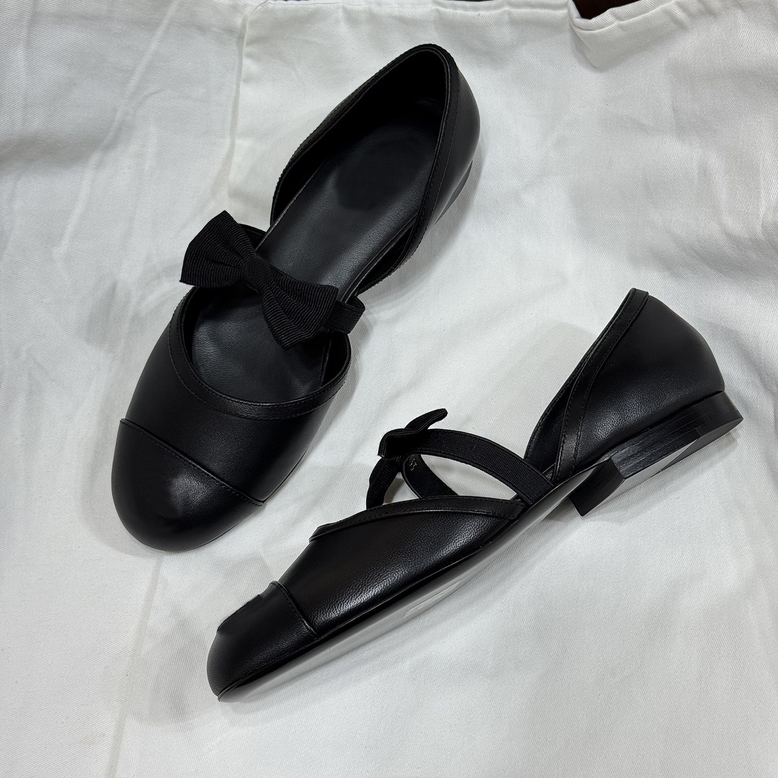 2026春夏新款蝴蝶结中空玛丽珍鞋女真皮复古芭蕾舞平底鞋浅口单鞋,淘宝优惠券,粉丝福利购,淘宝优惠卷