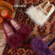 Big-eared elephant girls' furry velvet shoes winter new style Baoer girls non-slip rubber fashion shoes Princess shoes