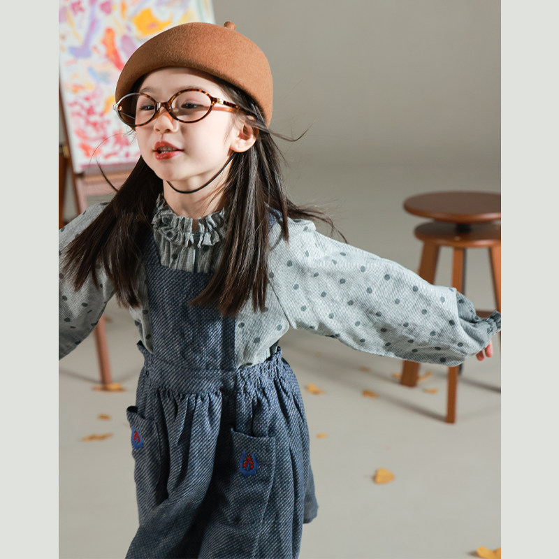 大耳象女童花边领波点长袖小衫秋季新款宝儿纯棉宽松灯笼袖上衣,淘宝优惠券,粉丝福利购,淘宝优惠卷