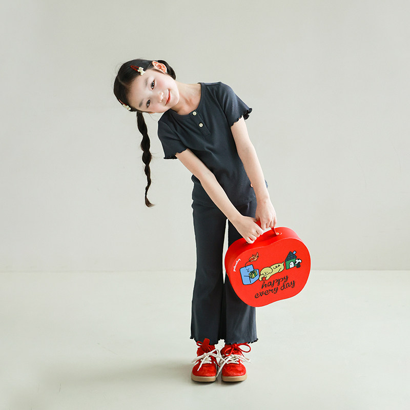 大耳象女童开扣T恤花边喇叭裤直筒休闲裤夏季新款儿童,淘宝优惠券,粉丝福利购,淘宝优惠卷