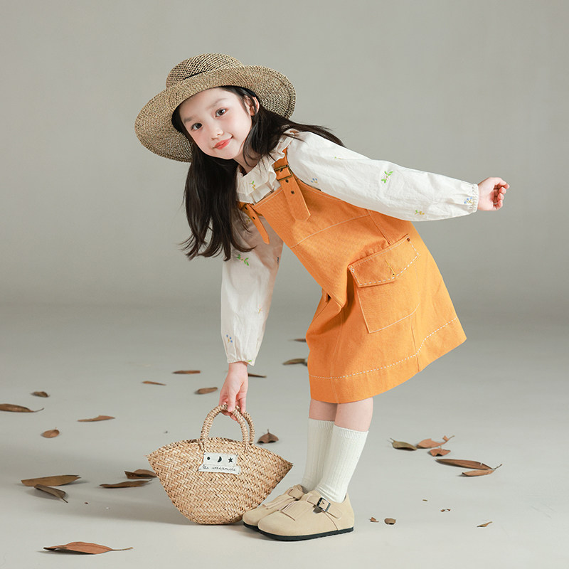 大耳象女童口袋碎花背带裙秋季新款宝儿休闲洋气潮流裙子,淘宝优惠券,粉丝福利购,淘宝优惠卷