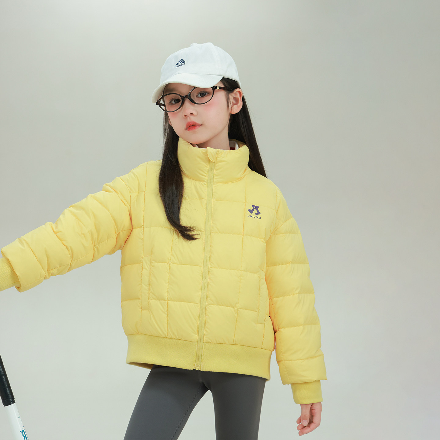 大耳象女童纯色方格立领羽绒服冬季新款宝儿90白鸭绒保暖御寒外套,淘宝优惠券,粉丝福利购,淘宝优惠卷