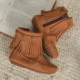 Big Ear Elephant Girls Handmade Tassel Boots 2026 Spring New Baoer Bohemian Style Boots Casual Boots