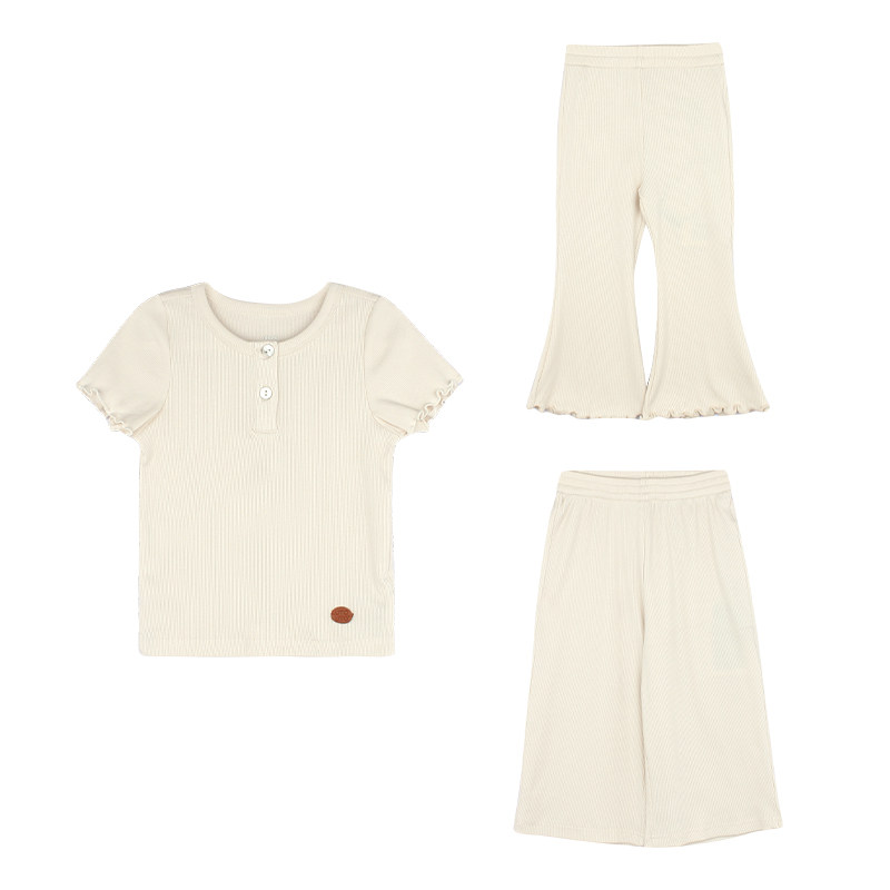 大耳象女童开扣T恤花边喇叭裤直筒休闲裤夏季新款儿童,淘宝优惠券,粉丝福利购,淘宝优惠卷