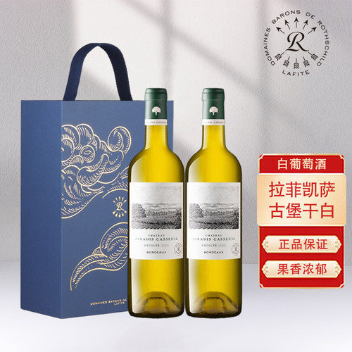 拉菲Lafite凯萨天堂古堡波尔多干白葡萄酒法国原瓶进口红酒750ml - 图0