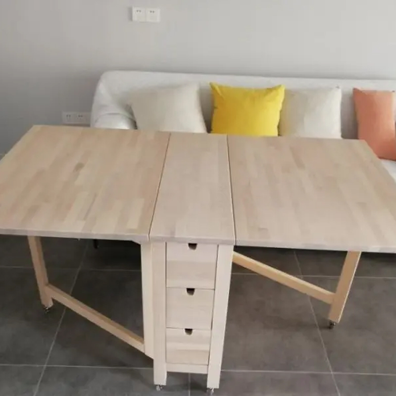 IKEA宜家代购诺顿折叠式餐桌26/89/152x80 厘米家用折叠实木桌子 - 图2