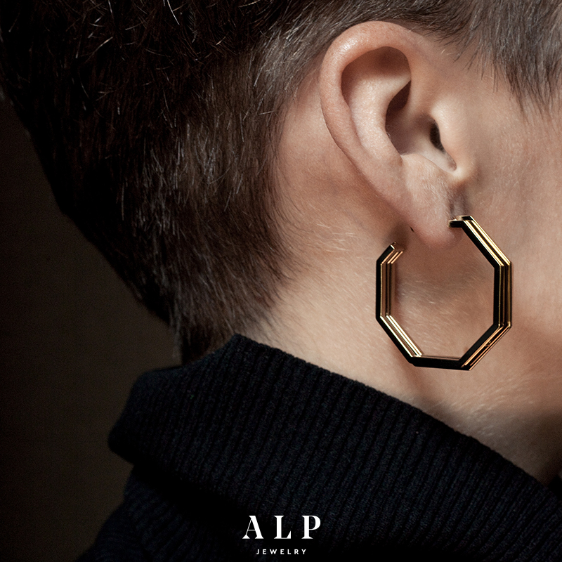 ALP JEWELRY 江疏影同款 欧美个性高级感设计师品牌时尚大圈耳环 - 图2