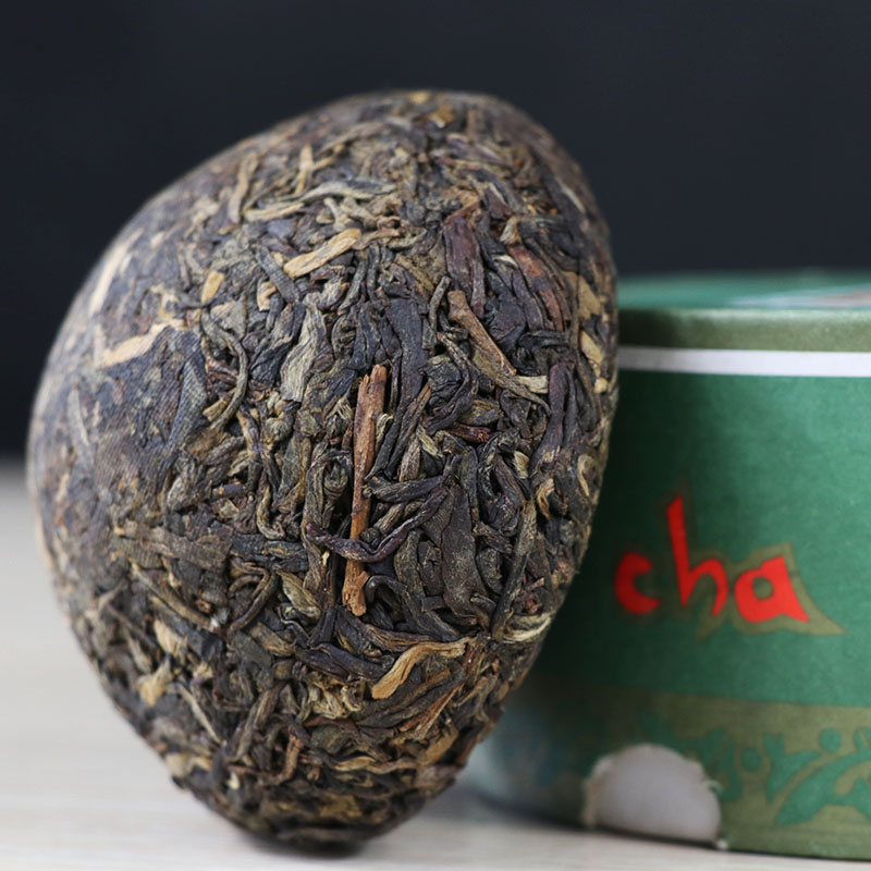 2011年下关沱茶绿盒甲沱茶100克盒装普洱茶生茶中期茶松鹤延年-图1