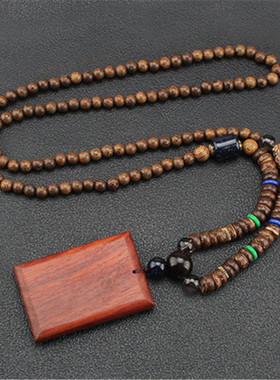 佛珠长款脖子挂饰吊坠木质项链