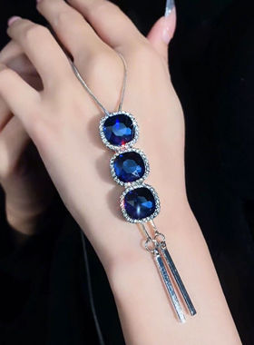 气质简约时尚百搭水晶长款毛衣链女韩版饰品挂件配饰长装饰性项链