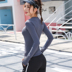 Làm đẹp khi tôi đến mùa thu nữ nhanh khô thể thao tay dài Slim cao co giãn mỏng thể thao áo thun yoga quần áo thể dục - Áo phông thể thao áo ba lỗ tập gym nữ Áo phông thể thao