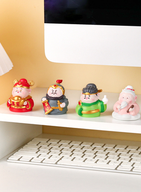 五路财神女生工位摆件