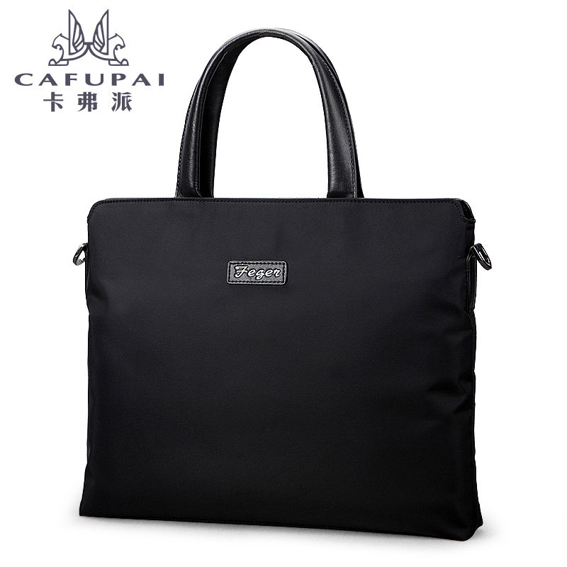 手提包男牛津布潮横款办公帆布包 卡弗派男士包袋