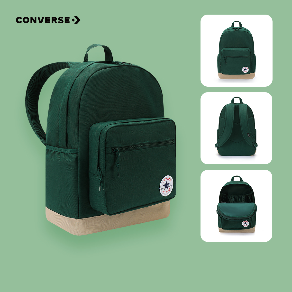 Converse匡威双肩包2025新款大童书包大容量白紫绿包CAN-BK-5620