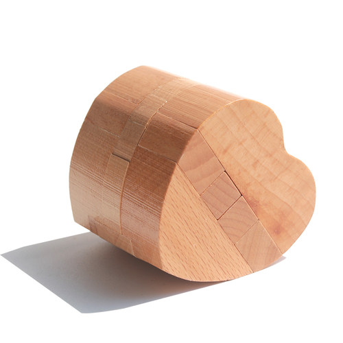 心锁 鲁班锁孔明锁单个 鲁班玄机盒机关盒 高难度心形 高难度 - 图3