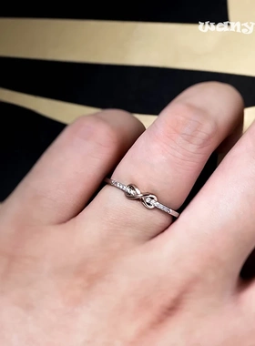 锆石戒指 活口原创设计女时尚指环百搭ins简约8字排钻戒指