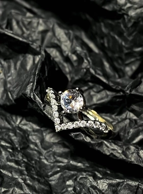 锆石戒指 轻奢时尚锆石灵动星环戒指精致简约日韩百搭指环