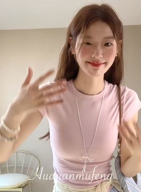 甜美简约抽拉蝴蝶结项链女韩系小众设计长款配饰百搭2025春夏新款