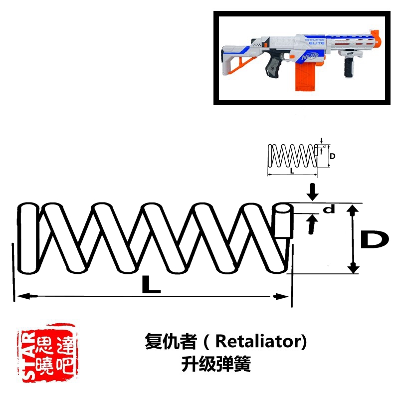 NERF热火软弹枪发射器精英系列远程速瞄复仇者A0713改装配件卷毛-图0