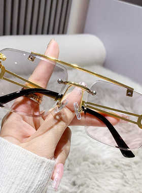 小红书同款新款男大框无框ins