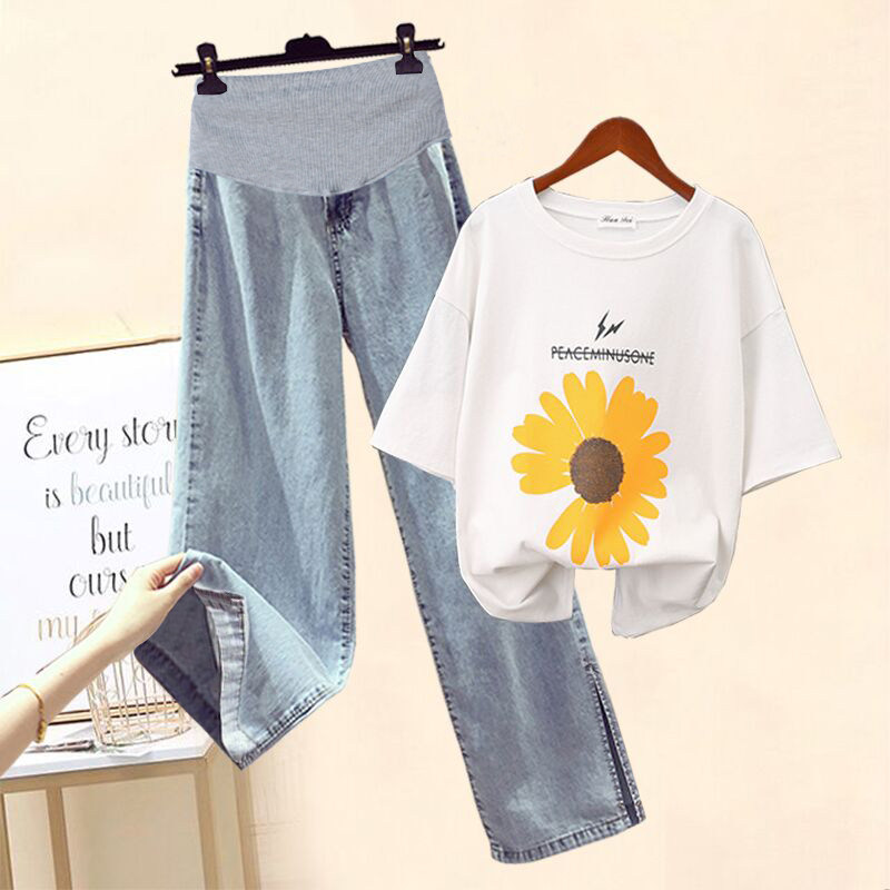 宽松阔腿潮妈秋冬外穿时尚孕妇裤子 沐月母婴孕妇打底裤