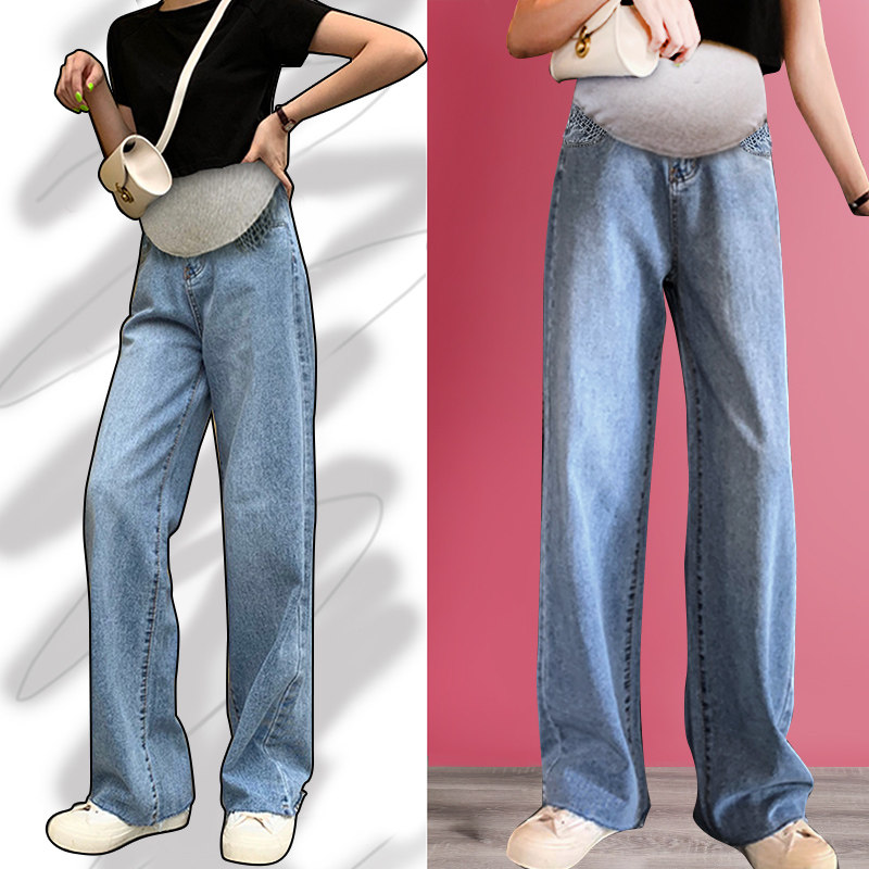 潮妈宽松直筒阔腿裤外穿孕妇裤子 沐月母婴孕妇打底裤