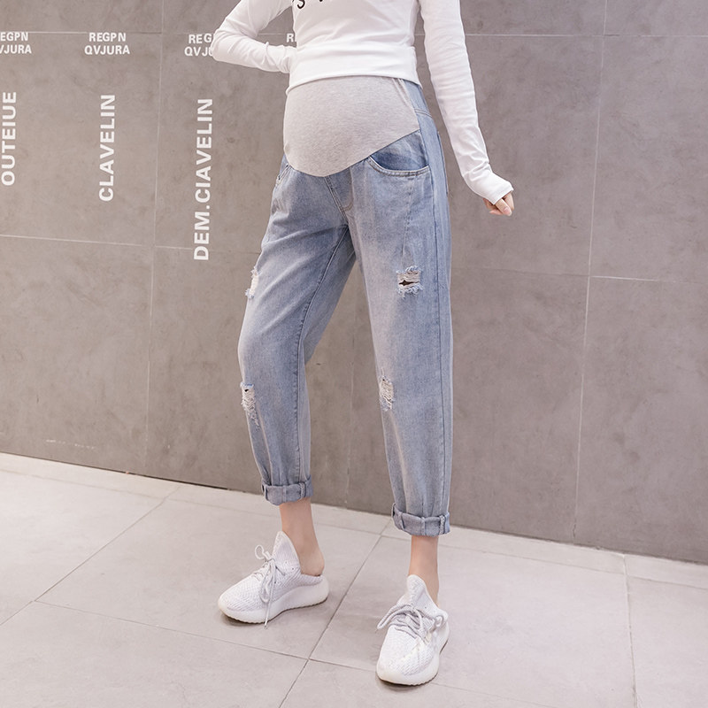 外穿时尚秋冬装潮妈洋气孕妇裤子 沐月母婴孕妇直筒裤